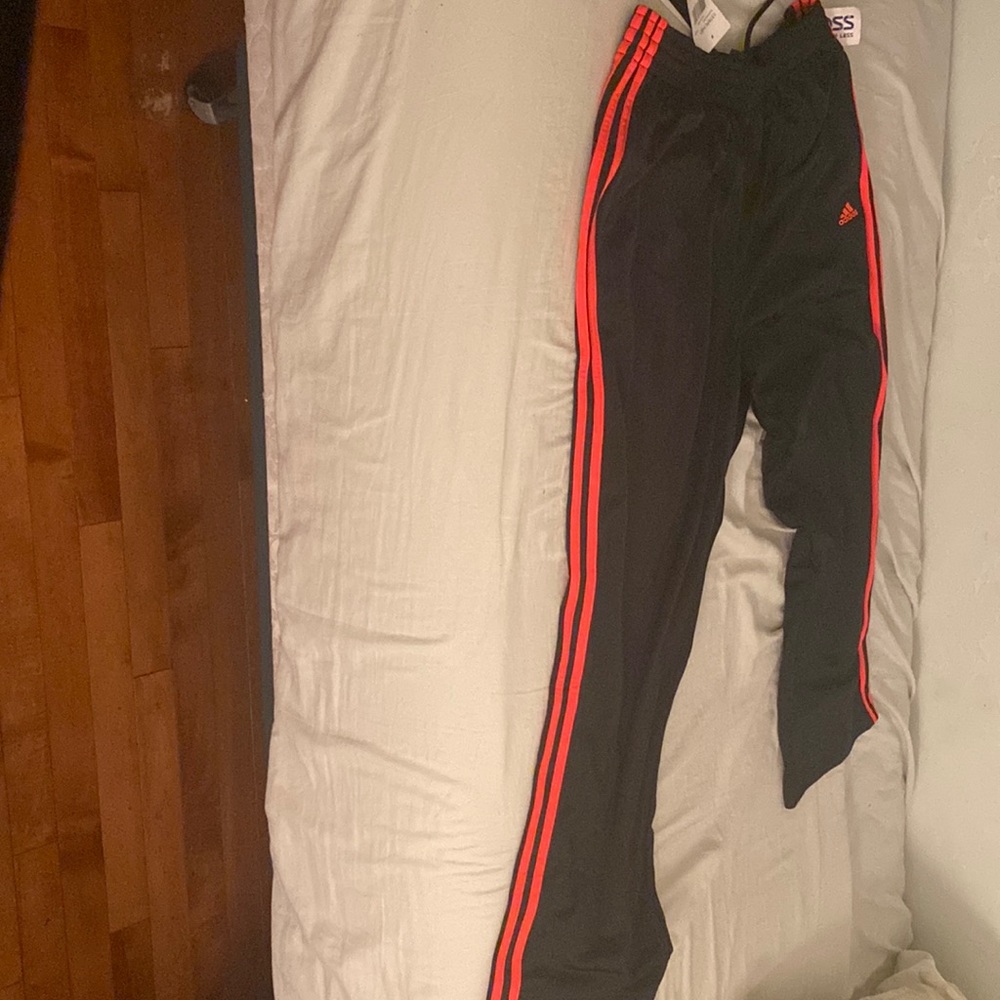Adidas Mens Joggers Sweatpants M Navy Blue White 3 Stripes Pockets Heavyweight